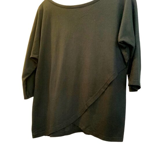 Cuyana womens top black scoop neck raglan sleeves - Picture 6 of 6